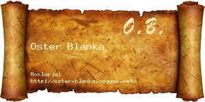 Oster Blanka névjegykártya